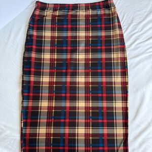 Shein Women’s Large Plaid Pencil Skirt – Stretchy Fall Colors